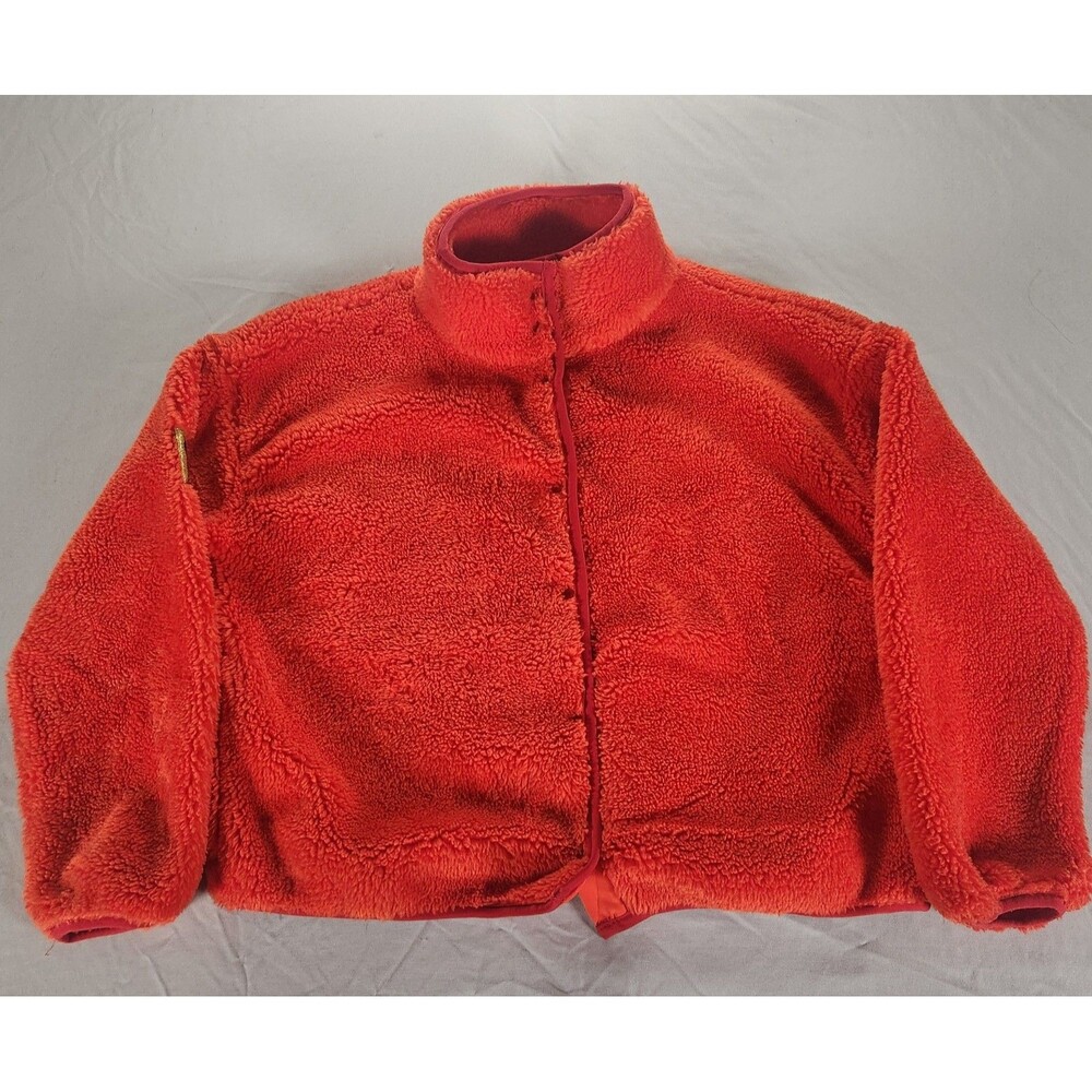 Disney Park Jacket Womens M Orange Heavyweight Fleece Button Pockets Coat - Picture 3 of 12